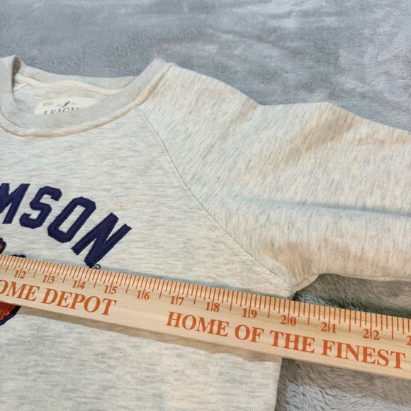 League Clemson Tigers Paw Sweatshirt Pullover Heather Gray/Oatmeal Women's Small - Picture 5 of 8